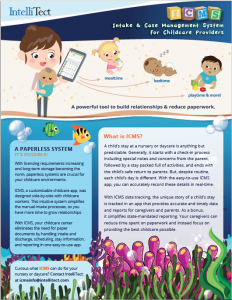 Flier explaining about IntelliTect's crisis nursery software