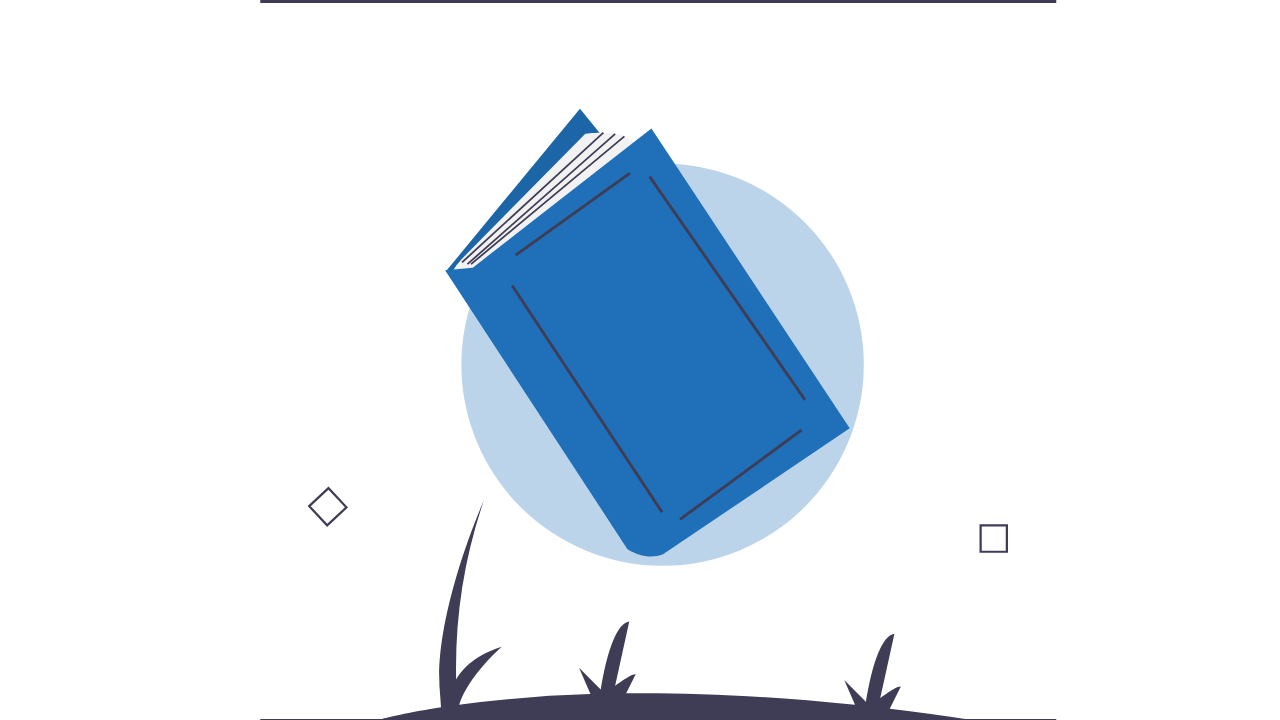 cartoon of a book with a blue cover