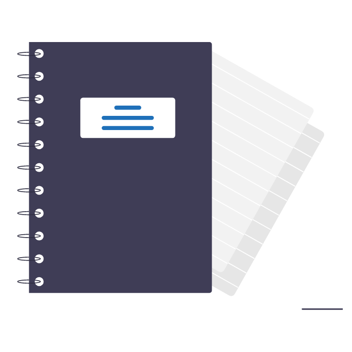 cartoon  of a notebook